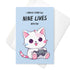 Cute Gamer Cat Valentine's Day Greeting Card